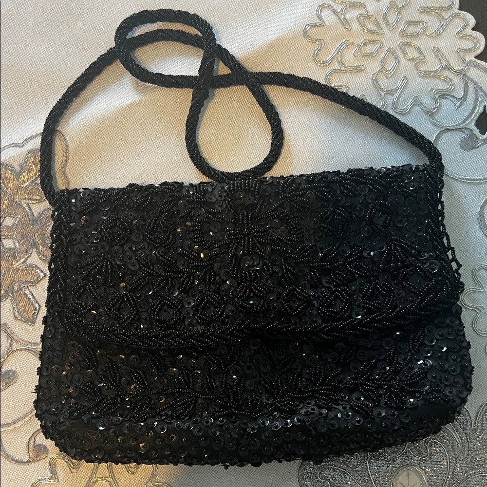Chic Black Beaded bag